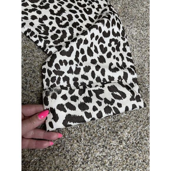 J. Crew Womens Linen Blend Leopard Print Pants Size 6 Lightweight - Picture 9 of 9